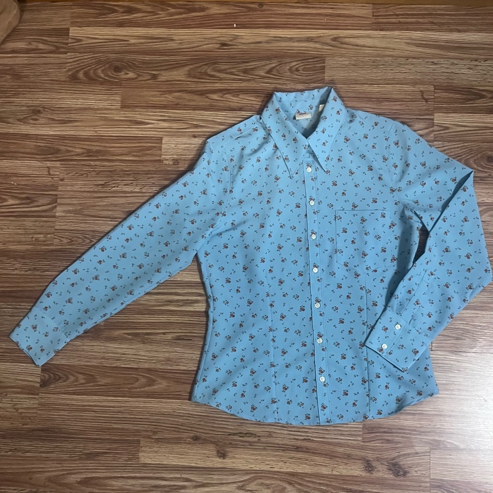 Levi's Light Blue Floral Button-Up Blouse